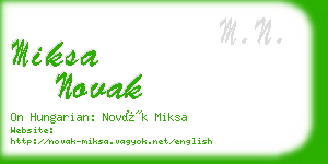 miksa novak business card